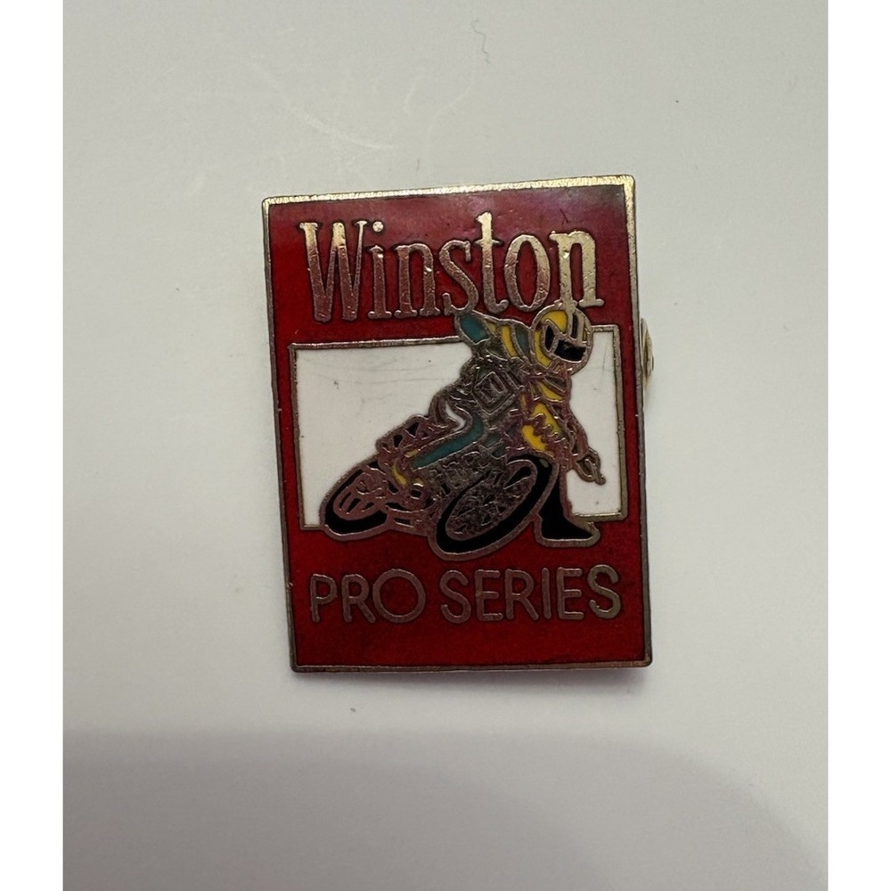 Winston Pro Series Motorcycle Racing AMA Lapel Pin Vintage Red Enamel